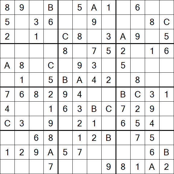 Sudoku 12x12 - Einfach