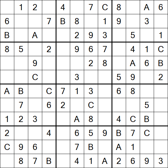 Sudoku 12x12 - Fácil
