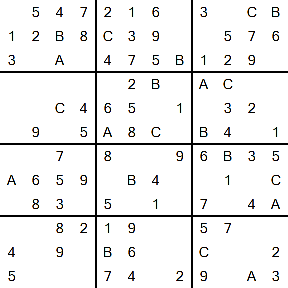 Sudoku 12x12 - Einfach