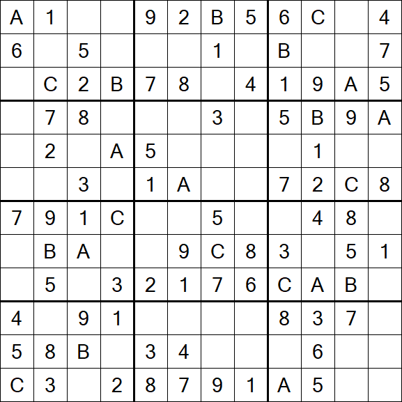 Sudoku 12x12 - Einfach