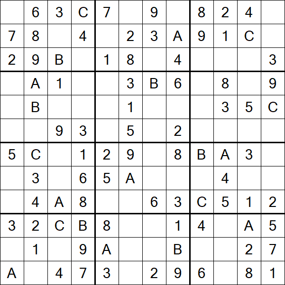 Sudoku 12x12 - Easy
