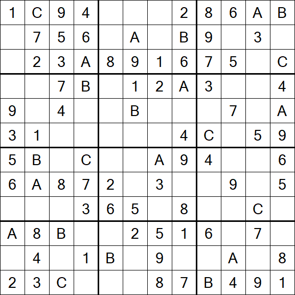 Sudoku 12x12 - Simple