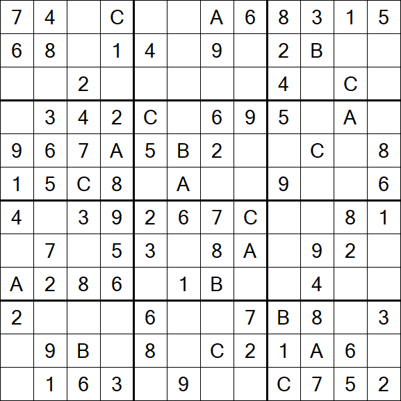 Sudoku 12x12 - Einfach
