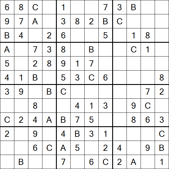 Sudoku 12x12 - Einfach