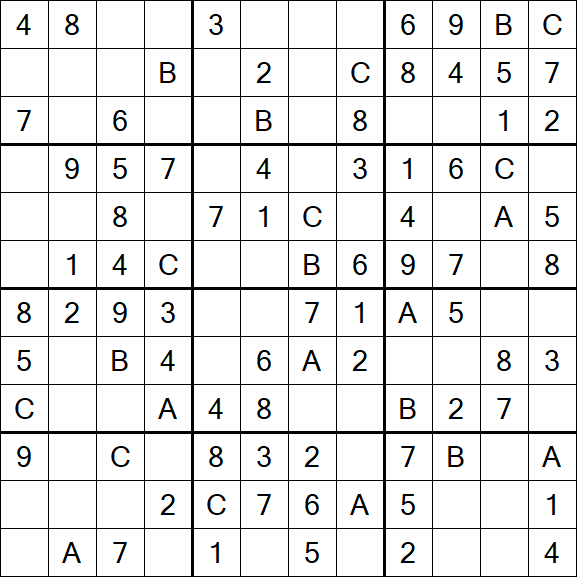 Sudoku 12x12 - Einfach