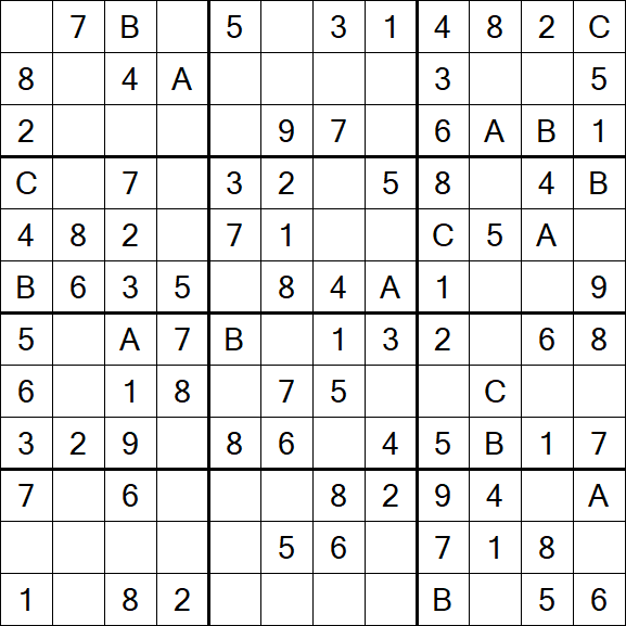 Sudoku 12x12 - Einfach