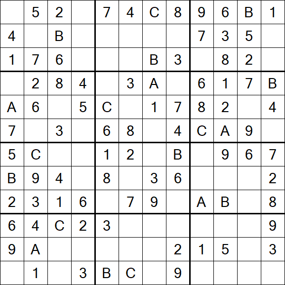 Sudoku 12x12 - Einfach