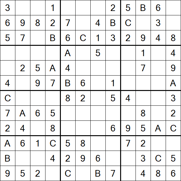 Sudoku 12x12 - Einfach