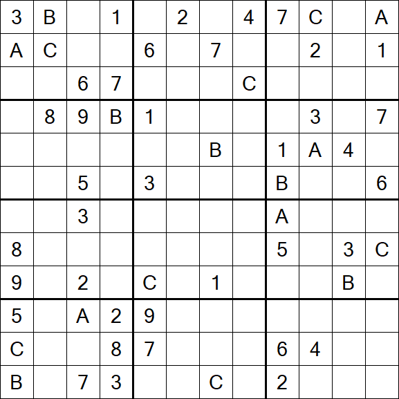 Sudoku 12x12 - Difficile