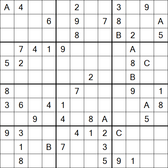 Sudoku 12x12 - Schwierig