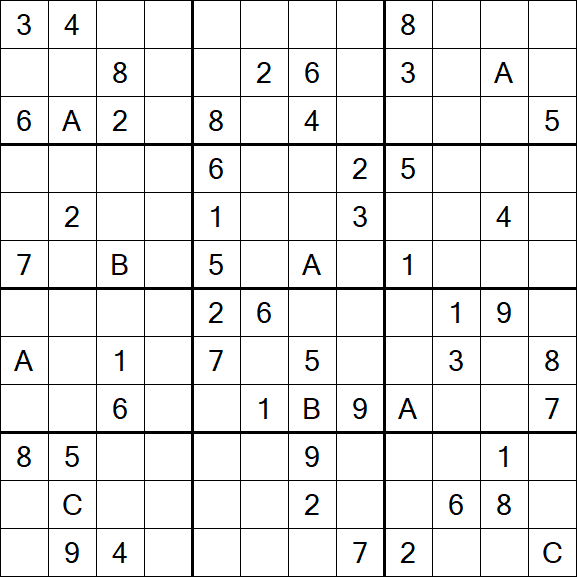 Sudoku 12x12 - Schwierig