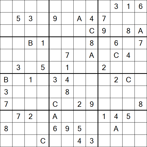 Sudoku 12x12 - Schwierig