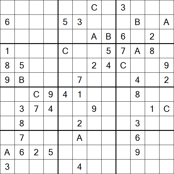 Sudoku 12x12 - Schwierig