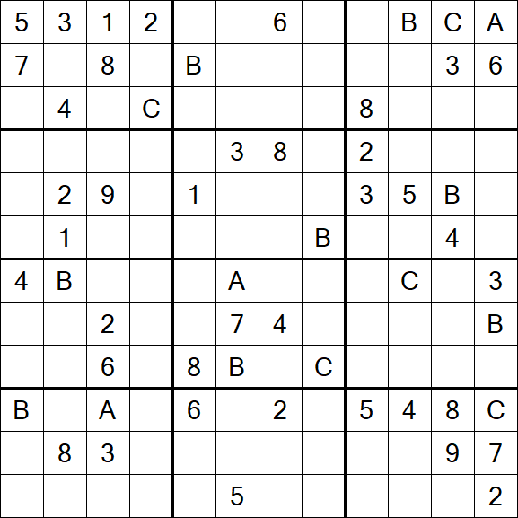 Sudoku 12x12 - Schwierig