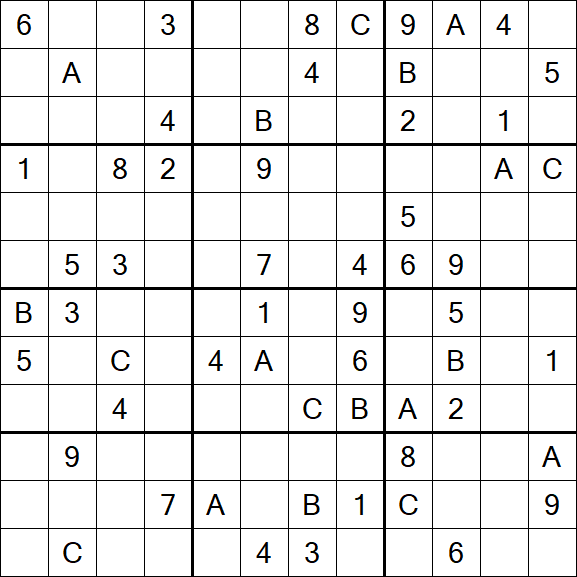 Sudoku 12x12 - Schwierig