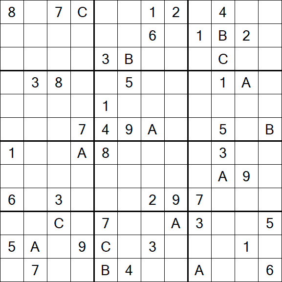 Sudoku 12x12 - Difficile