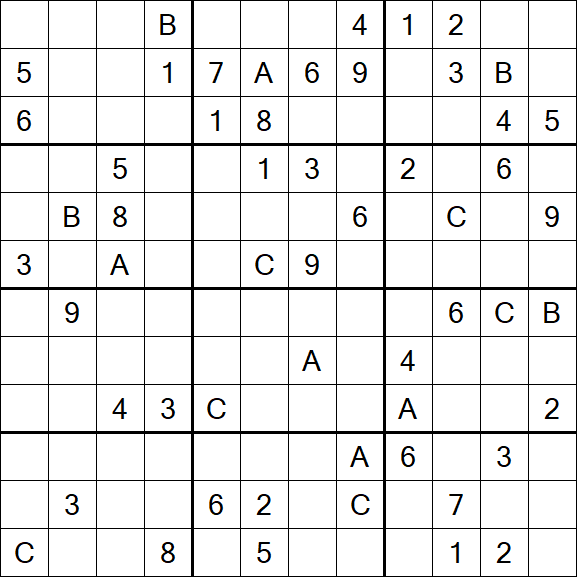 Sudoku 12x12 - Difficile