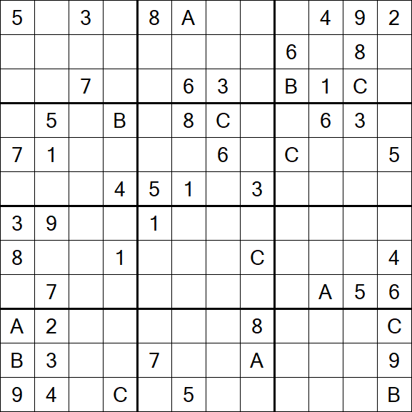 Sudoku 12x12 - Difficile