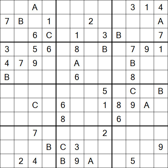 Sudoku 12x12 - Difficile