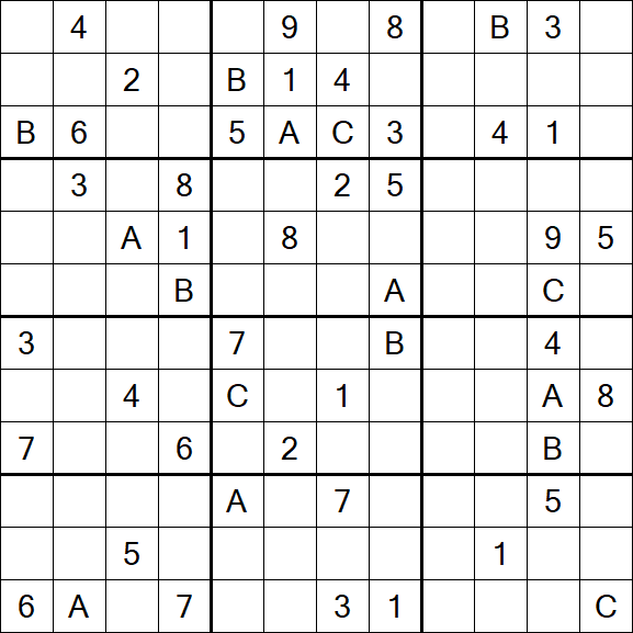 Sudoku 12x12 - Difficile