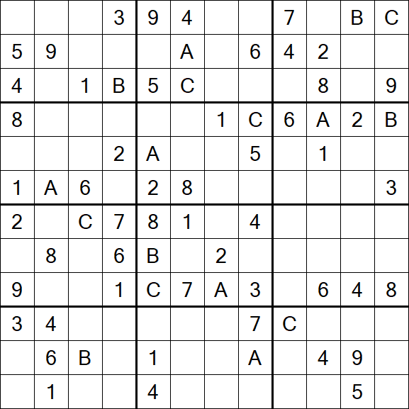 Sudoku 12x12 - Mittel