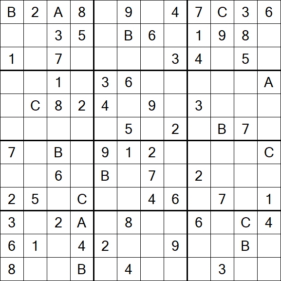 Sudoku 12x12 - Mittel