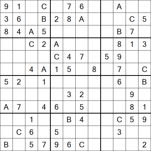 Sudoku 12x12 - Mittel