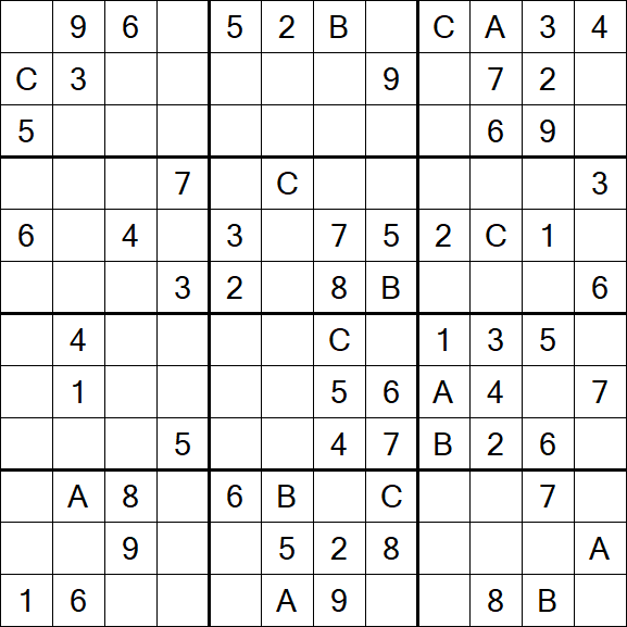 Sudoku 12x12 - Mittel