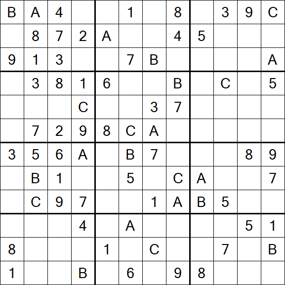 Sudoku 12x12 - Mittel