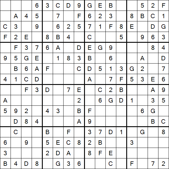 Sudoku 16x16 - Easy