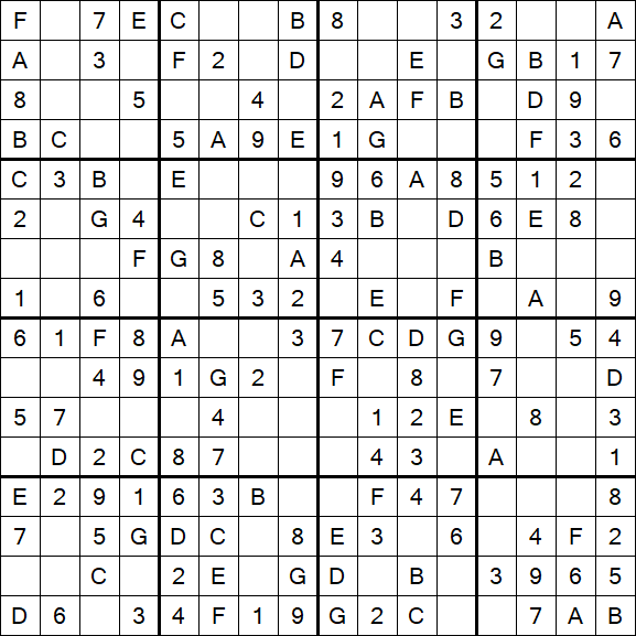 Sudoku 16x16 - Simple