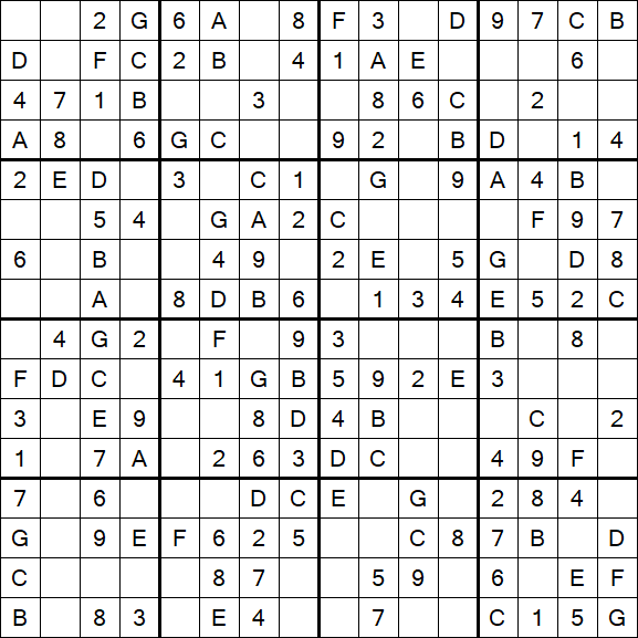 Sudoku 16x16 - Easy