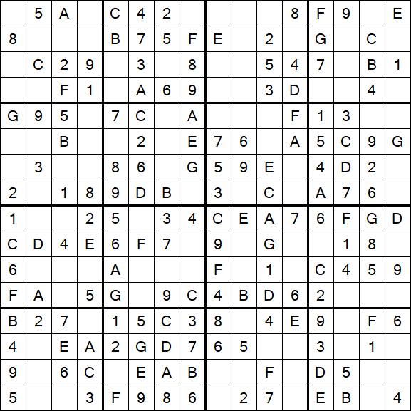 Sudoku 16x16 - Easy