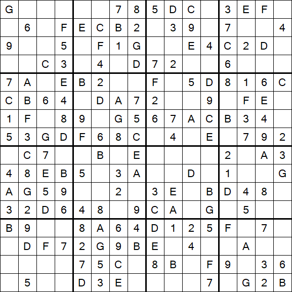 Sudoku 16x16 - Einfach