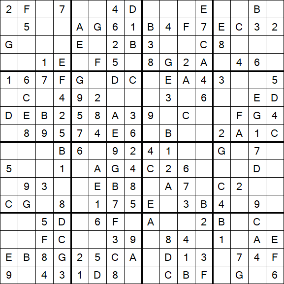Sudoku 16x16 - Fácil
