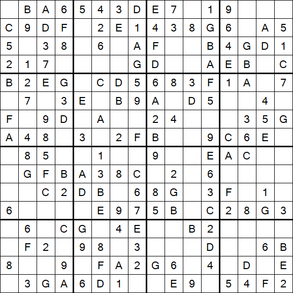 Sudoku 16x16 - Easy