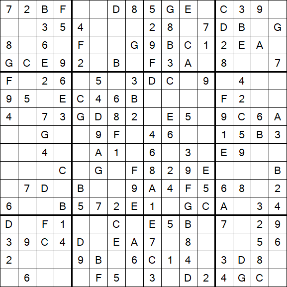 Sudoku 16x16 - Fácil