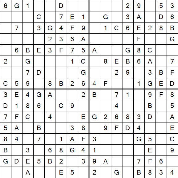 Sudoku 16x16 - Easy