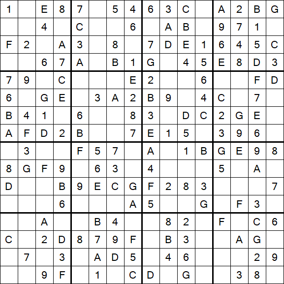 Sudoku 16x16 - Easy