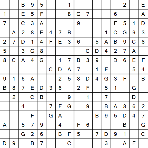 Sudoku 16x16 - Simple