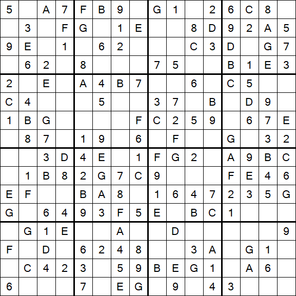 Sudoku 16x16 - Simple
