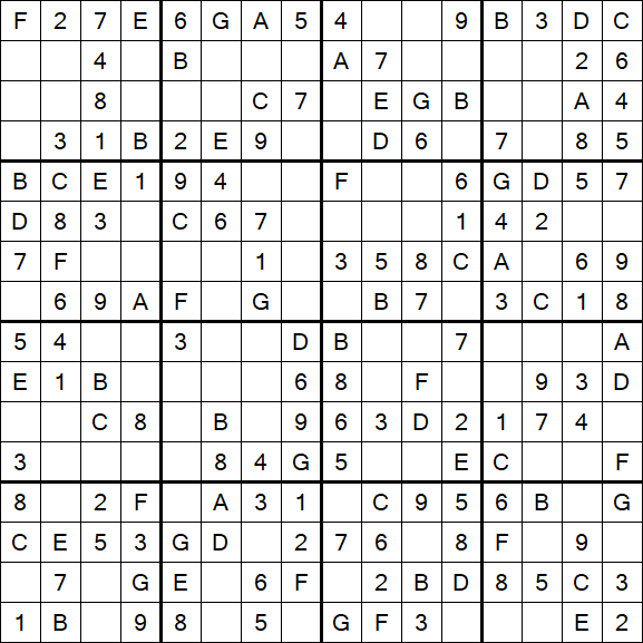 Sudoku 16x16 - Simple