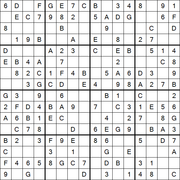 Sudoku 16x16 - Simple