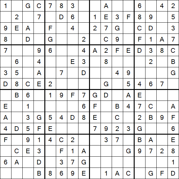 Sudoku 16x16 - Easy