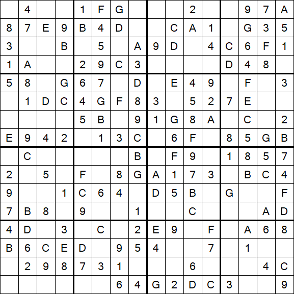 Sudoku 16x16 - Einfach