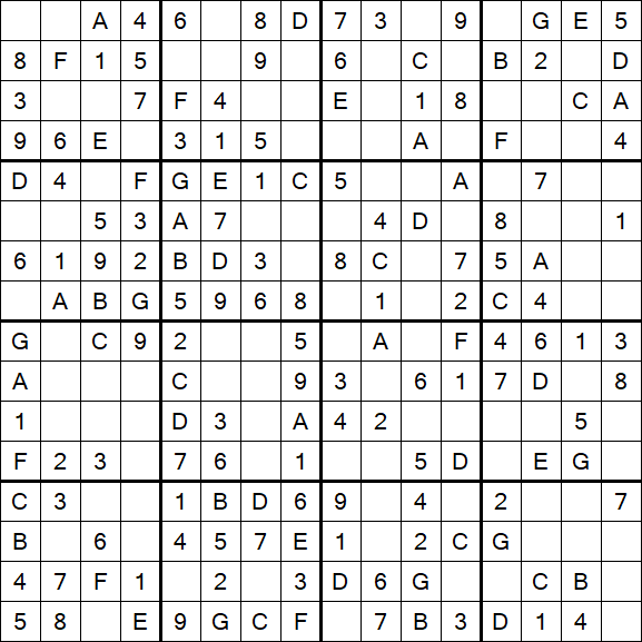 Sudoku 16x16 - Einfach
