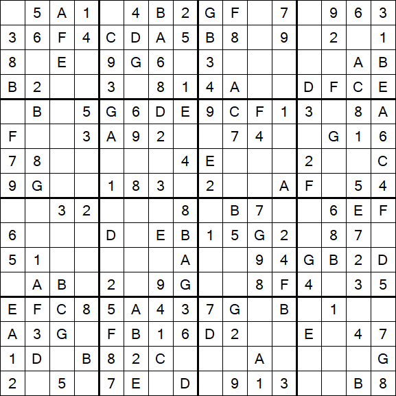 Sudoku 16x16 - Fácil