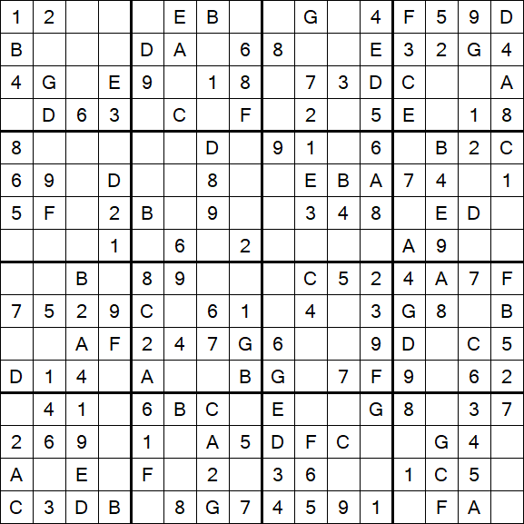 Sudoku 16x16 - Easy