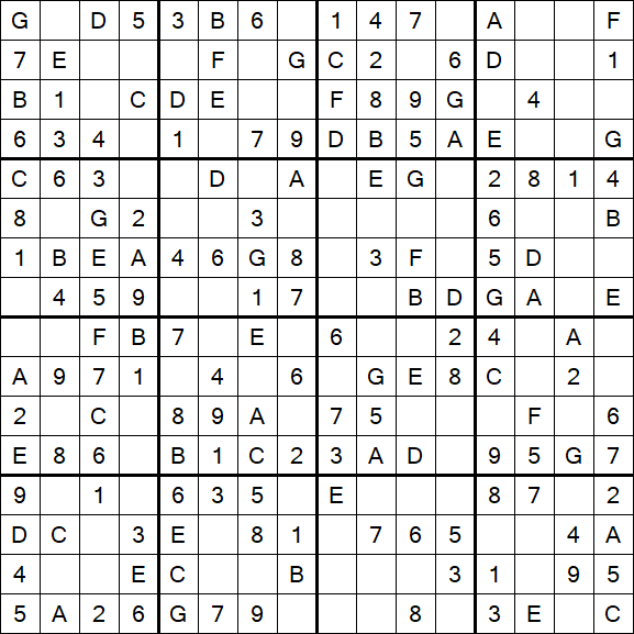 Sudoku 16x16 - Simple