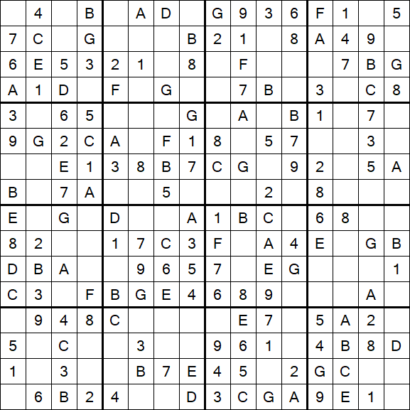 Sudoku 16x16 - Simple